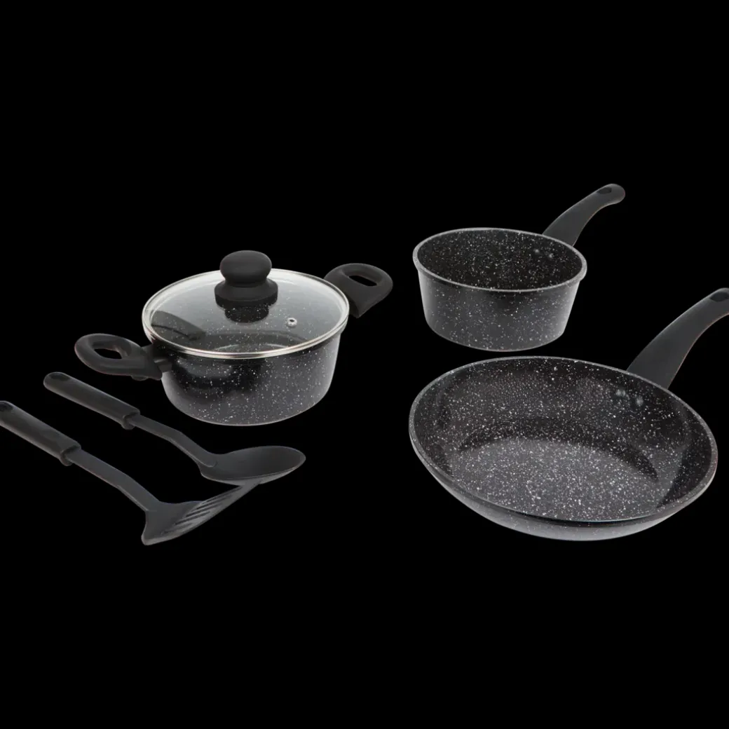 Batterie de cuisine avec ustensiles Ceramic Marble | Action FR