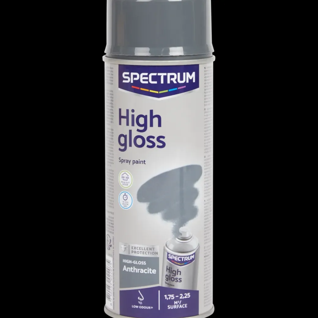 Peinture en aérosol haute brillance Spectrum Anthracite Gris 400 ml | Action FR