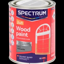 Peinture laque satinée pour bois 2-en-1 Spectrum Anthracite Gris 750 ml | Action FR