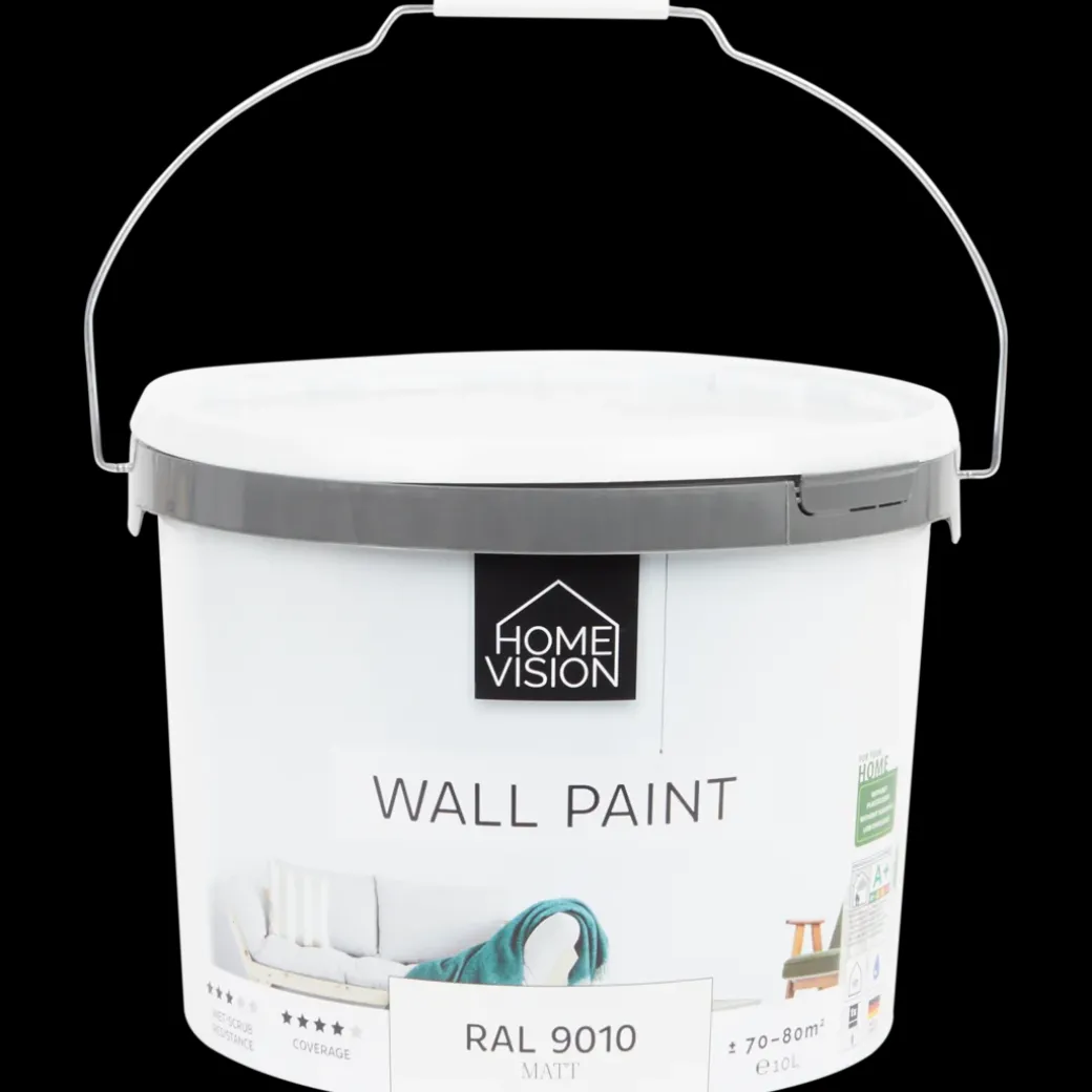 Peinture murale mate Home Vision RAL 9010 Blanc 10 litre | Action FR