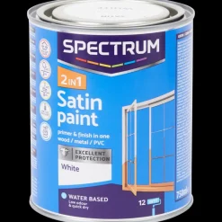 Peinture satinée 2-en-1 Spectrum Blanc Blanc 750 ml | Action FR